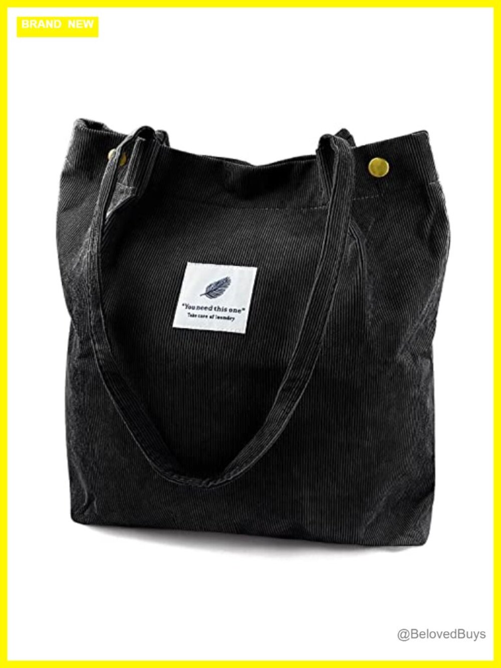 Corduroy Tote Bag for Women Canvas Shoulder Purse with Inner Pocket